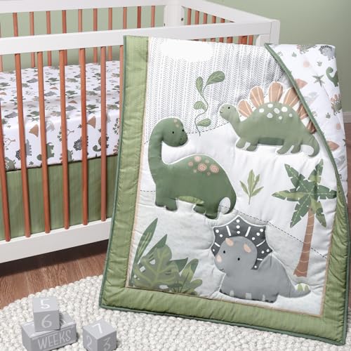 Dinosaur Camo Baby Crib Bedding Set, 3 Pieces