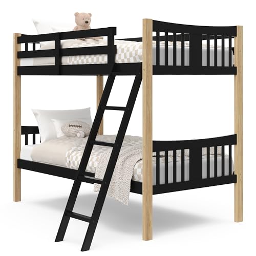 Storkcraft Caribou Twin Bunk Bed - Black/Natural