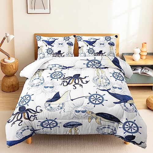 Coastal Nautical Twin Comforter Set for Kids