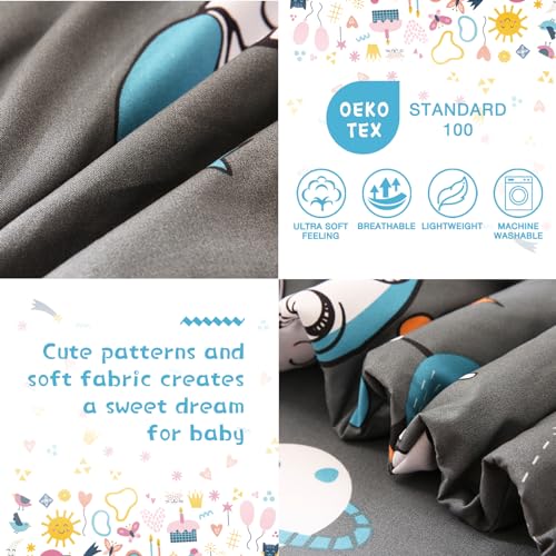 Grey Astronaut Toddler Bedding Set - 4 Piece
