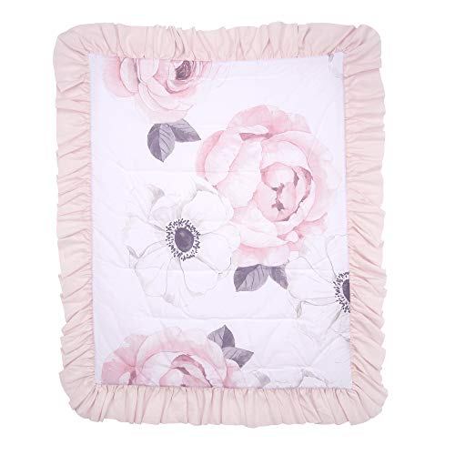Floral Garden Watercolor Pink 5-Piece Baby Bedding Set