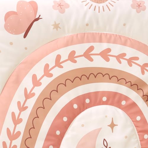 Boho Rainbow Crib Bedding Set for Girls