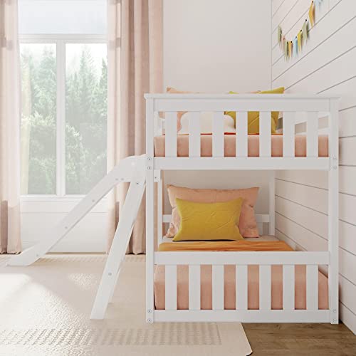 Max & Lily Twin Low Bunk Bed with Slide