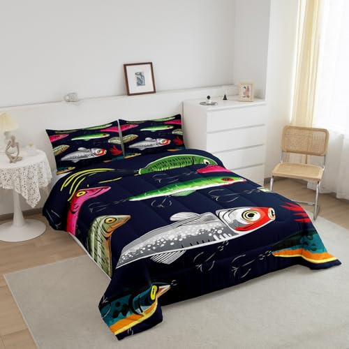 Colorful Fishing Lure Bedding Set for Kids