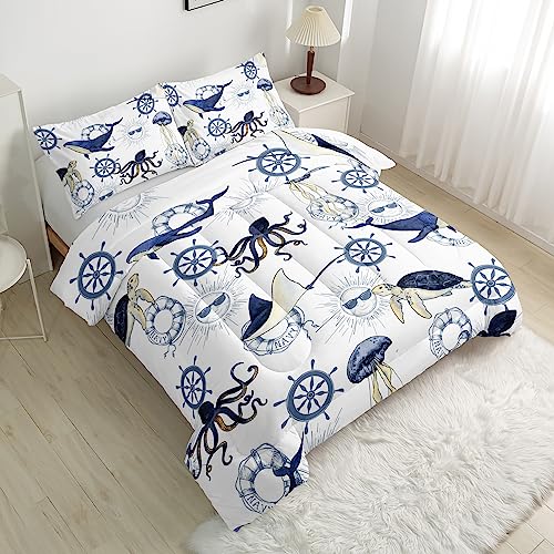 Coastal Nautical Twin Comforter Set for Kids