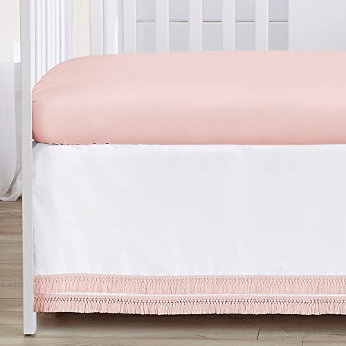 Blush Pink Boho Floral Baby Crib Bedding Set