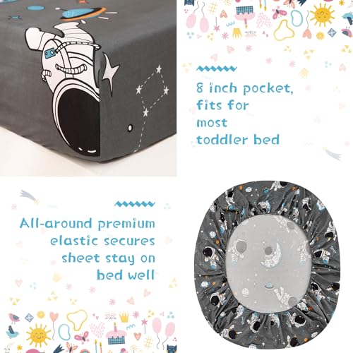 Grey Astronaut Toddler Bedding Set - 4 Piece