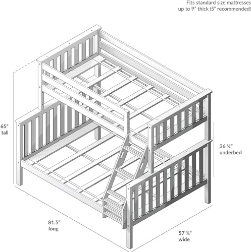 Max & Lily Twin Over Full Bunk Bed Frame