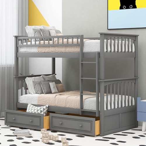 Harper & Bright Twin-Over-Twin Bunk Bed Set