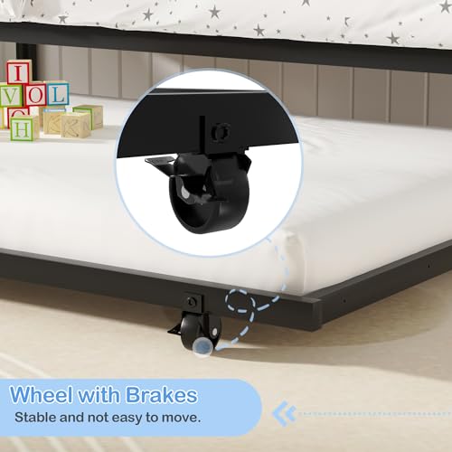 VECELO Twin Over Twin Metal Bunk Bed Set