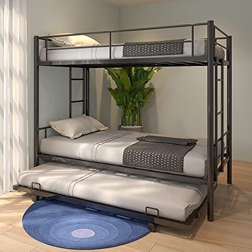 Calabash Twin Metal Bunk Bed with Trundle