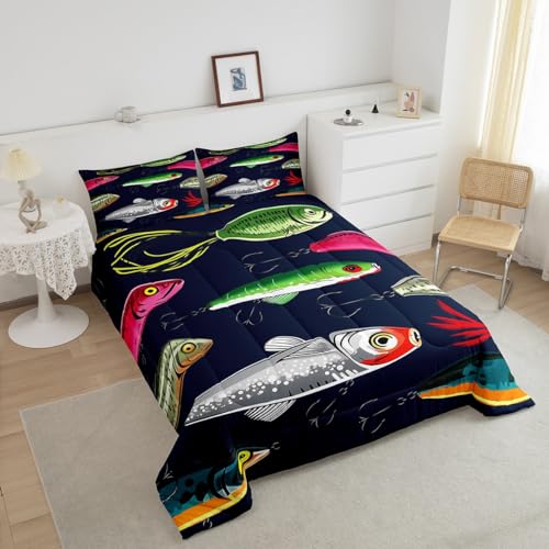 Colorful Fishing Lure Bedding Set for Kids