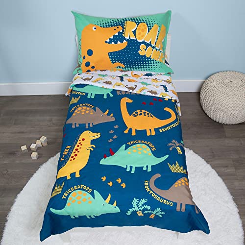 Roarsome Dinosaur Toddler Bedding Set, 4 Pieces