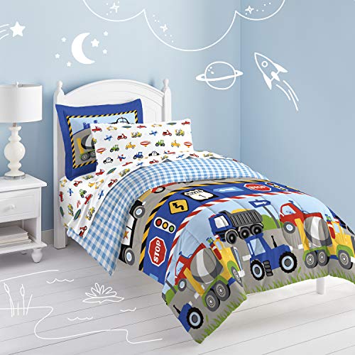 Boys' 5-Piece Trucks and Cars Bedding Set