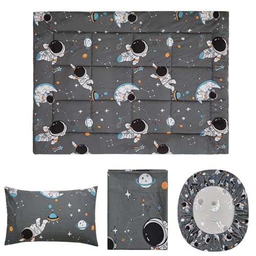Grey Astronaut Toddler Bedding Set - 4 Piece