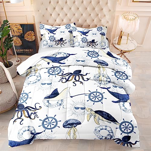 Coastal Nautical Twin Comforter Set for Kids