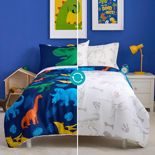 Dinosaur Twin Comforter Set for Kids - 5 Pieces