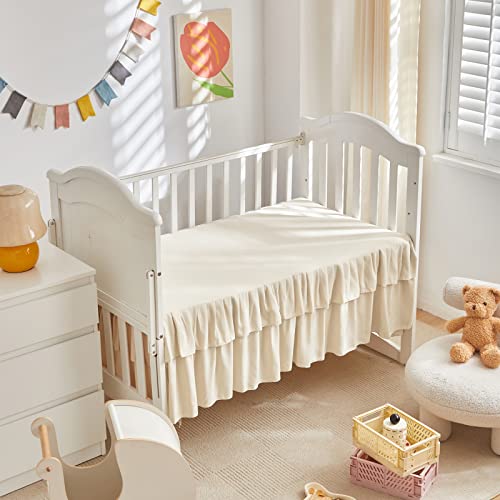 Boho Ruffled 3-Piece Crib Bedding Set