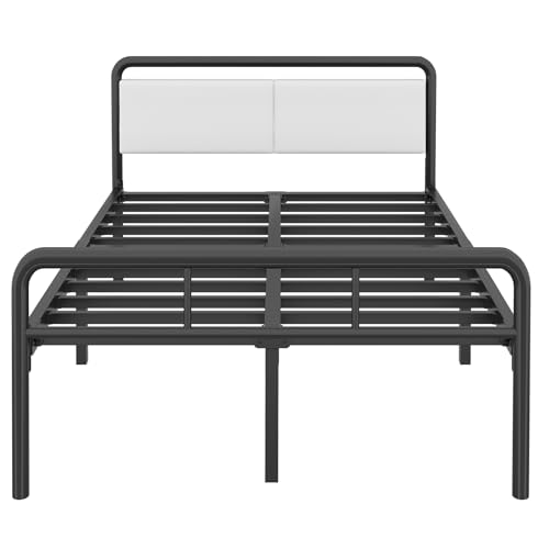 Tall Metal Queen Bed Frame with Headboard & Footboard