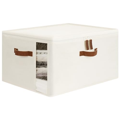 Large Beige Comforter Storage Bag with Handles