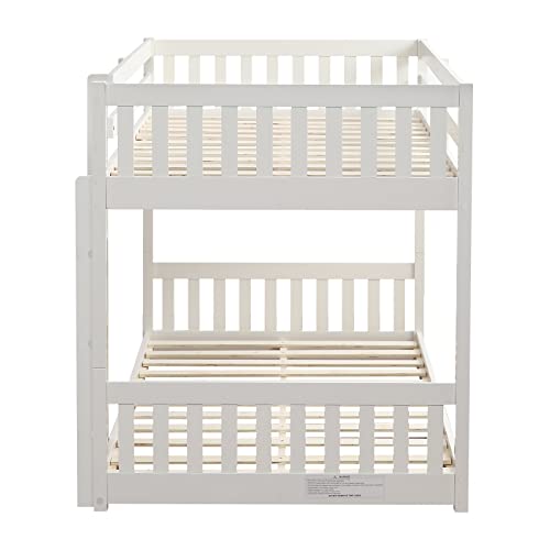 Solid Wood Twin Over Twin Bunk Bed Frame
