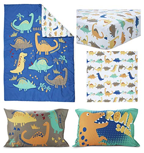 Roarsome Dinosaur Toddler Bedding Set, 4 Pieces