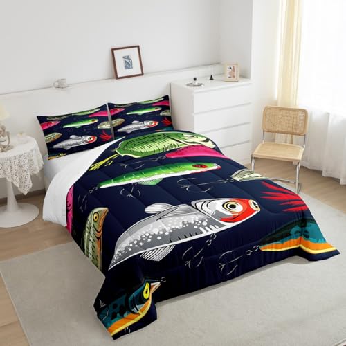 Colorful Fishing Lure Bedding Set for Kids