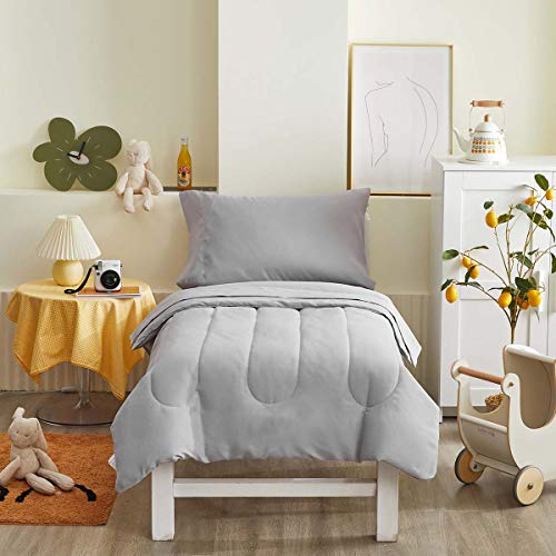 Ultra Soft 4-Piece Toddler Bedding Set - Gray