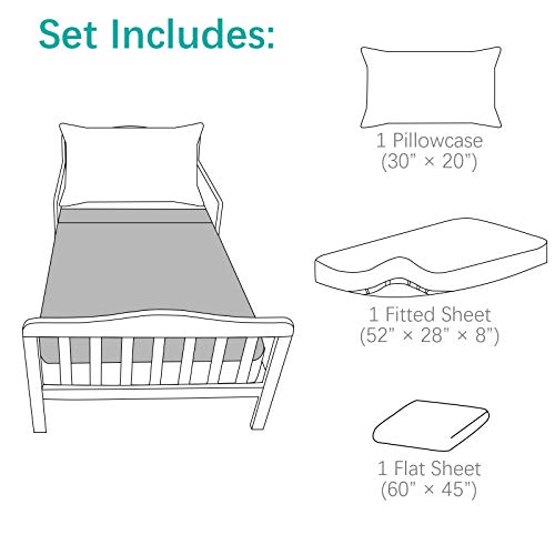 Biloban Toddler Bedding Set - 3-Piece Microfiber