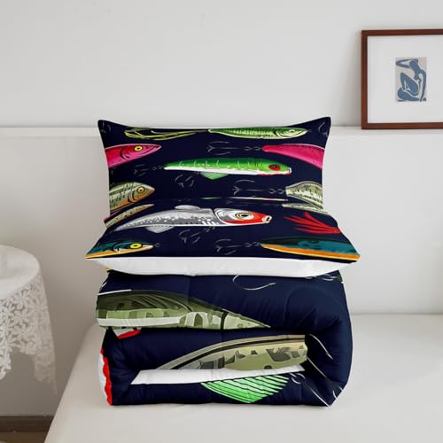 Colorful Fishing Lure Bedding Set for Kids