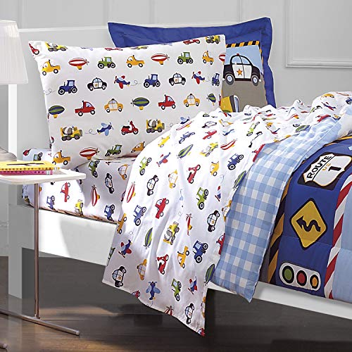 Boys' 5-Piece Trucks and Cars Bedding Set