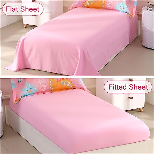 Wowelife Girls' Dinosaur Toddler Bedding Set - 4 Pieces