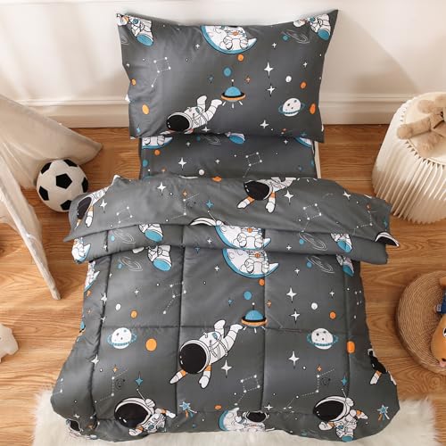 Grey Astronaut Toddler Bedding Set - 4 Piece