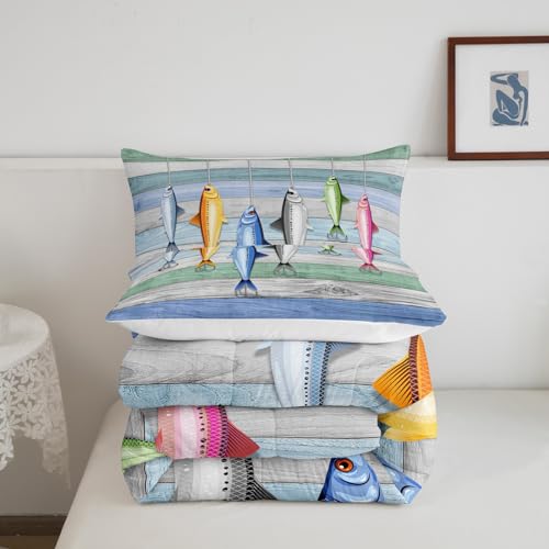 Western Farmhouse Fishing Themed Comforter Set