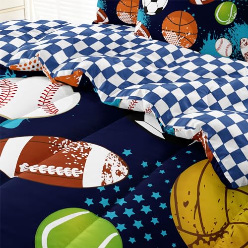 Leaflin Kids Twin Comforter Set - Sports Theme
