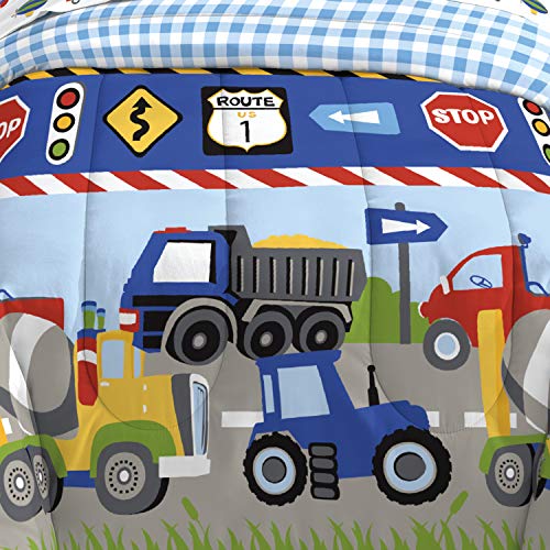 Boys' 5-Piece Trucks and Cars Bedding Set
