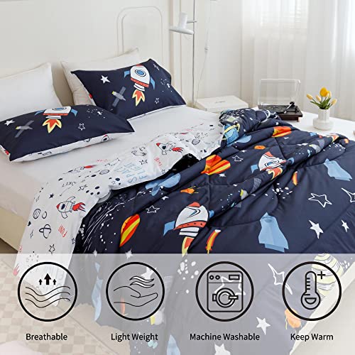 Space Rocket Kids Comforter Set - Queen Size