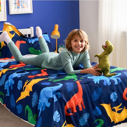 Dinosaur Twin Comforter Set for Kids - 5 Pieces