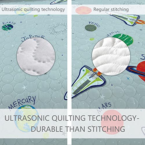 Galaxy Outer Space Adventure Twin Bedspread Set