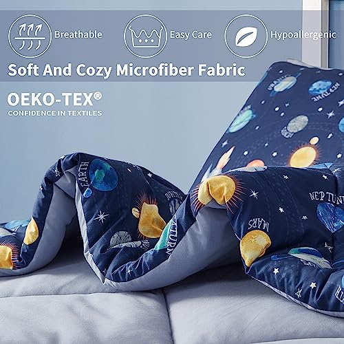 Kids Space Themed Twin Bedding Set, 5 Pieces