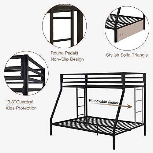 Stylish Twin Over Full Metal Bunk Bed Set