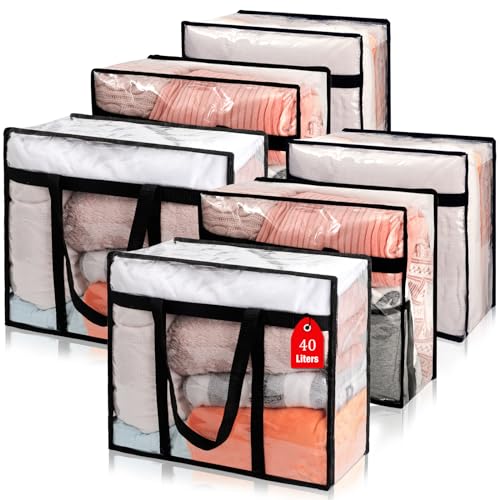 6-Pack Clear Storage Bags for Bedding and More