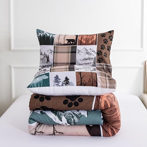 Rustic Woodland Wildlife Twin Comforter Set