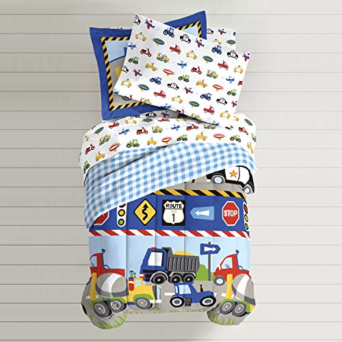 Boys' 5-Piece Trucks and Cars Bedding Set