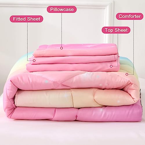 Wowelife Pink Toddler Bedding Set for Girls