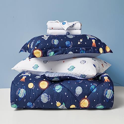 Kids Space Themed Twin Bedding Set, 5 Pieces