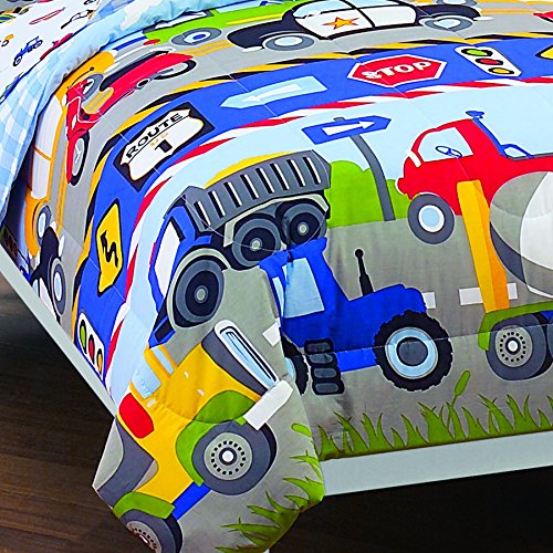 Boys' 5-Piece Trucks and Cars Bedding Set