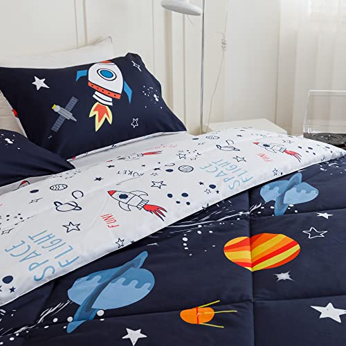 Space Rocket Kids Comforter Set - Queen Size