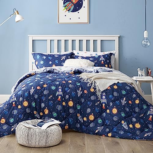 Kids Space Themed Twin Bedding Set, 5 Pieces