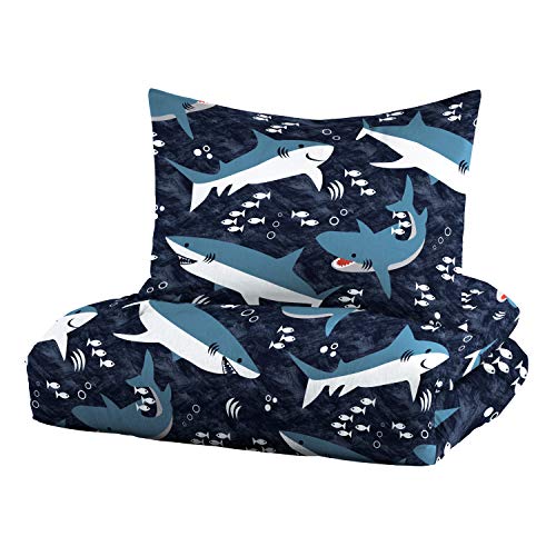 Kids 5-Piece Twin Blue Sharks Bedding Set